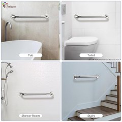 2 Pack 24 Inch Shower Grab Bar 24 Inch (Pack of 2) chrome with textured grip