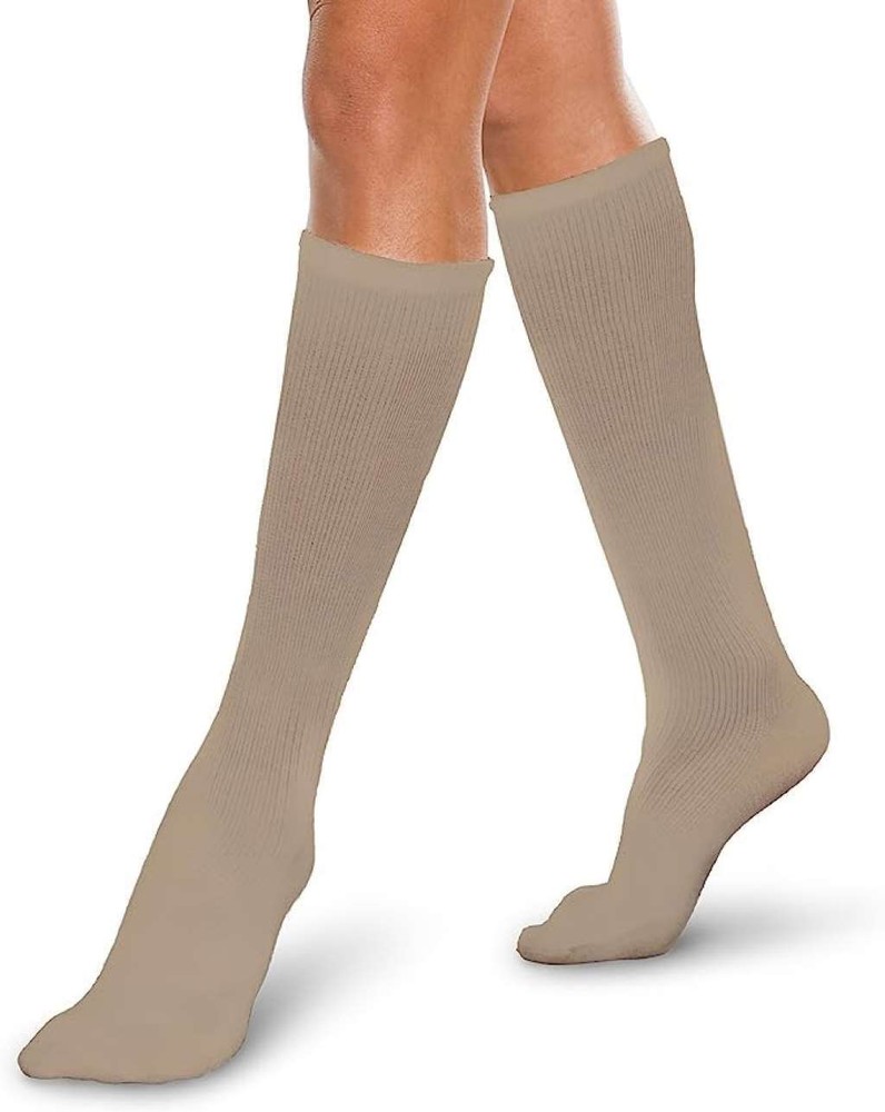 Core-Spun Gradient Compression Support Socks 30-40mmHg (Khaki) Small