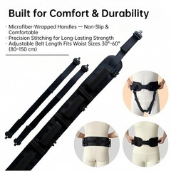 Gait Belt, Upgraded with Metal Buckle & Detachable Leg Straps, 7 Reinforced H…