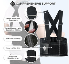 Fajas Para Hombres De Trabajo Soporte Con Tirantes Cinturones Ajustables Strap,L