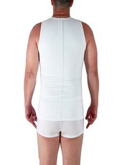 Men’s Microfiber Compression V-Tank for Gynecomastia, Belly Support – USA Made