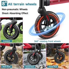 Rollator Walker with Non-Pneumatic Tires – All Terrain Rollator Walker with Seat