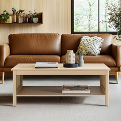 Handcrafted Rattan Decorative Coffee Table, Modern Farmhouse Style Center Table