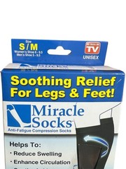 Miracle Socks Anti-Fatigue Compression Socks Black Unisex Size S/M