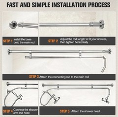 Tandem Shower System for Couples, Dual Shower Head Adjustable Height & 180°