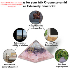 Crystal Amethyst Rose Quartz Orgone Pyramid – Multi Color