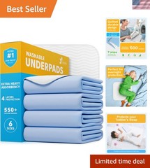 Multi-Use Quilted Underpads 34×36 – Perfect for Seniors, Dogs & Cats (Pack of 4)