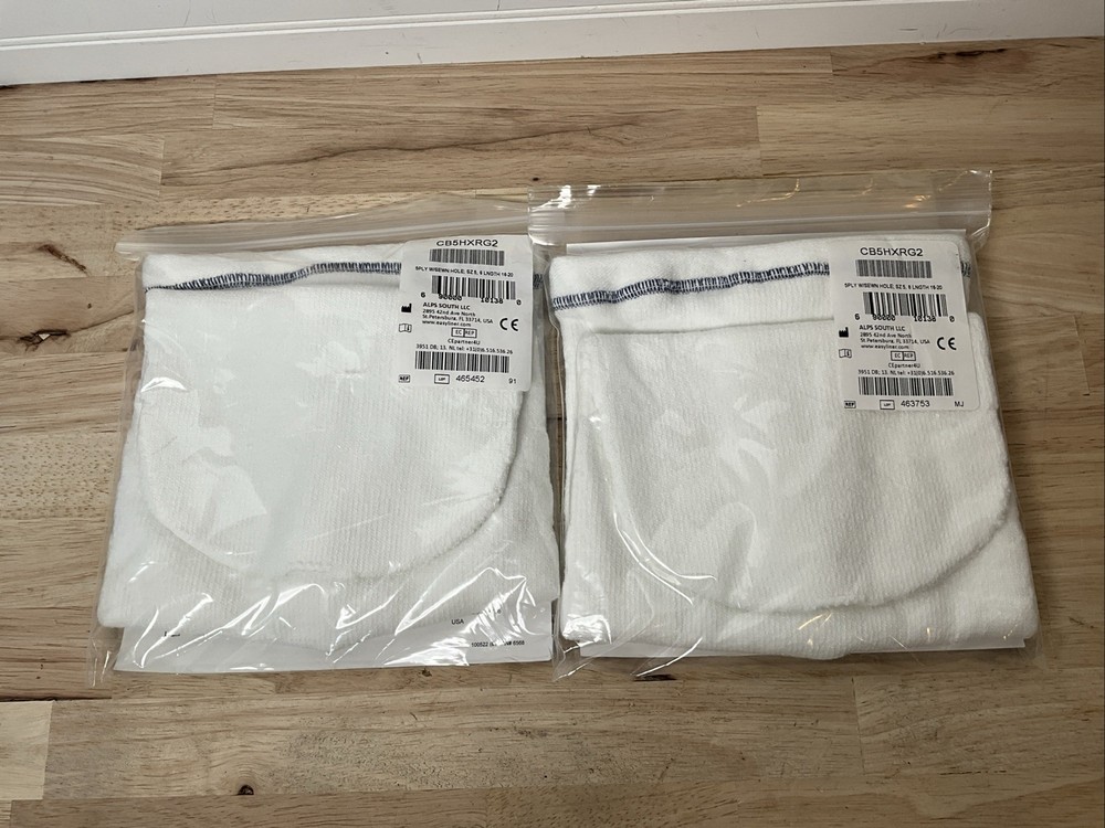 2x CoolBlue Prosthetic Sock 5 Ply CB5HXRG2 With Sewn Hole Size 5, 6 Length 16-20