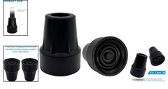 Natural Rubber Cane Tips, 3/4 Inch, Metal Reinforced for Enhanced Grip – Black