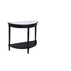 Convenience Concepts French Country Half-Round Entryway Table Shelf White Faux