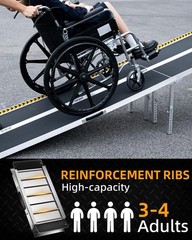 10 ft Wheelchair Ramp Aluminum Multi-Folding Scooter Mobility Portable 600 LB