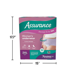 Assurance Women’s Incontinence & Postpartum Underwear, 2XL, Absorb(54 Count)