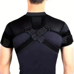 Double Shoulder Brace Rotator Cuff Pain Relief Adjustable Compression Support