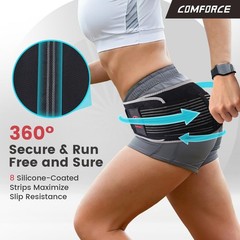 COMFORCE Sacroiliac Hip Belt, Dual Adjustable Compression with Ice XL, Black