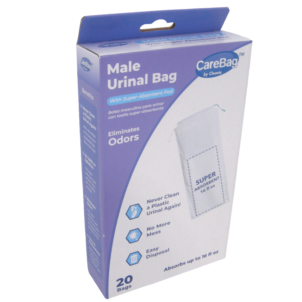 CareBag Medical Grade Super Absorbent Pad Male Urinal Bag 20 Pack