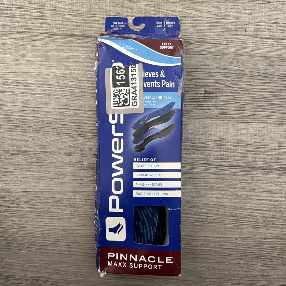 Powerstep Pinnacle Maxx Extra Support Insole System Size A (M 4-4.5, W 6-6.5)