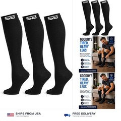 SB SOX 3-Pair Compression Socks for Men & Women (15-20mmHg) – Best Compressio…