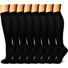 Compression Socks for Men & Women – 8 Pairs, 15-20 mmHg, Best for Running & Cycl