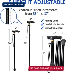 Walking Cane, Folding Cane for Man & Women, Portable Lightweight | 5-Level Ad…