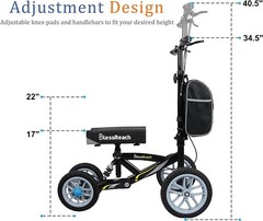BlessReach All Terrain Foldable Heavy-Duty Knee Scooter Walker Senior 300lb