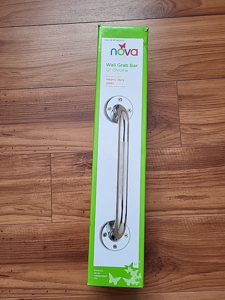 Nova Ortho Med Wall Heavy Duty Steel Grab Bar 12″ CHROME New. Open Box