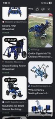Quickie Iris Tilt in space w/ recline Wheelchair 17″x20″ adj depth