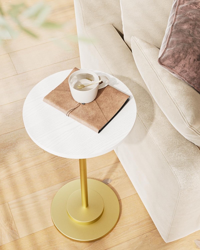Masupu Drink Table Round Side Table For Small Spaces Pedestal Side Table Small