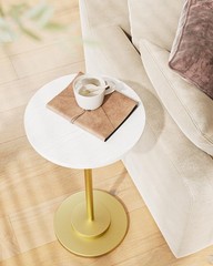 Masupu Drink Table Round Side Table For Small Spaces Pedestal Side Table Small