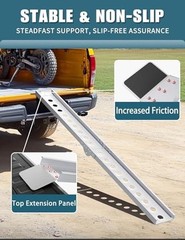 6FT Foldable Aluminum Motorcycle Loading Ramp, Black/6FT/440LBS/1PC/Foldable