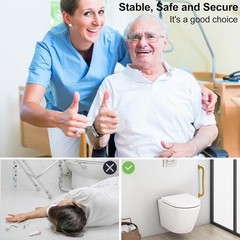 2 pk Anti Slip Shower Bathroom Grab Bar Knurled Safety Balance 21 Inch Gold