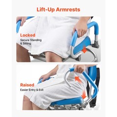 Uimoso Sliding Tub Transfer Bench Shower Chair Swivel Seat & Backrest 330lbs