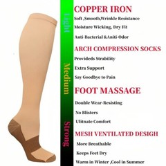 3Pair Copper Compression Socks 20-30 mmHG Medical Running Pain Relief – USA Ship