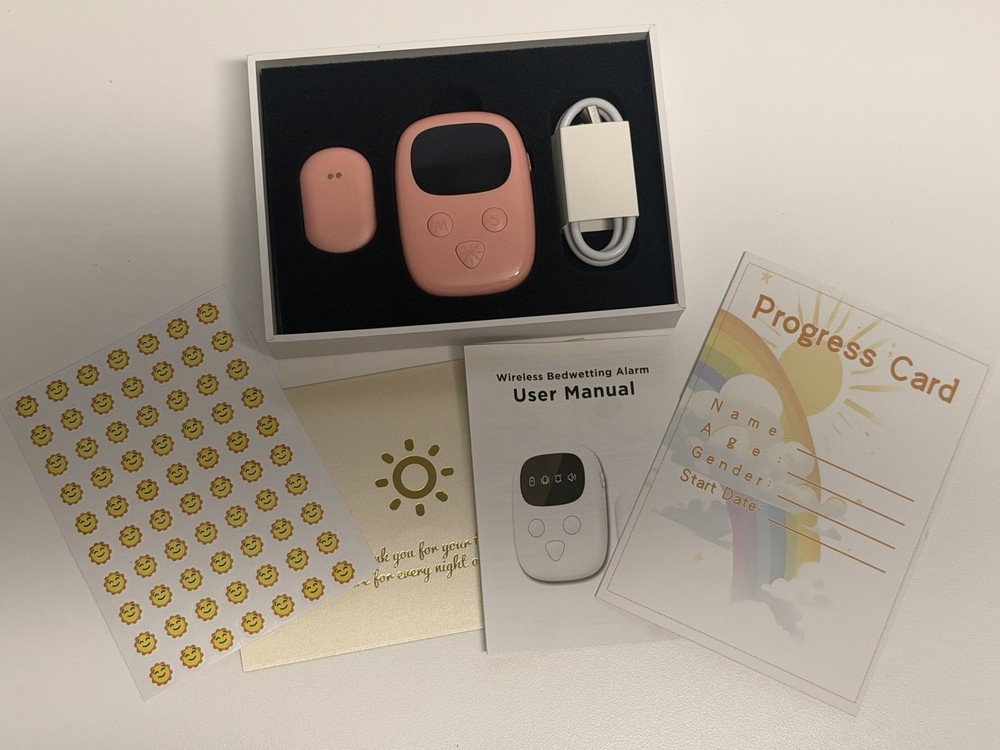 Wireless Bedwetting Alarm, Bed Wetting Alarm for Boys and Girls Pink