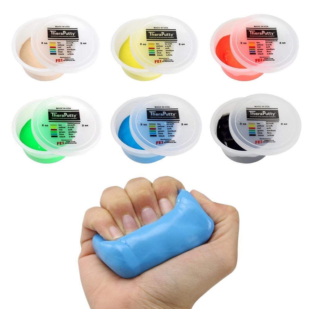 CanDo Theraputty Plus Hand Exercise Putty Set 6pcs 2oz Therapy Rehab