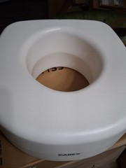 Carex Raised Toilet Seat Non-Slip Lightweight Plastic White 300 lb 16x15x5.5in