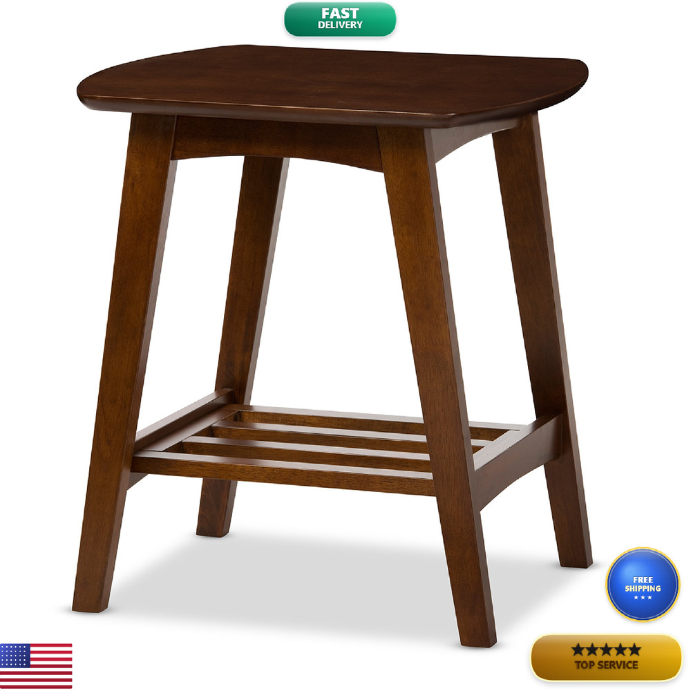 Baxton Studio Sacramento Mid-Century Modern Scandinavian Style End Table Dark