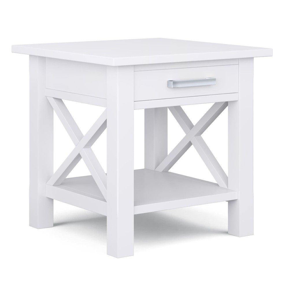 Simplihome Kitchener End – 21 Inch Wide Solid Wood Square Accent Drawer And