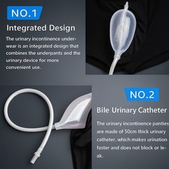 Male Wearable Incontinence Pants Silicone Urine Funnel Collector Urinal Leg Bag