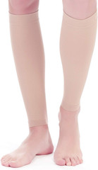 Calf Compression Sleeve Women, 2 Pairs 15-20Mmhg Calf Support (Nude/Skin, Large)