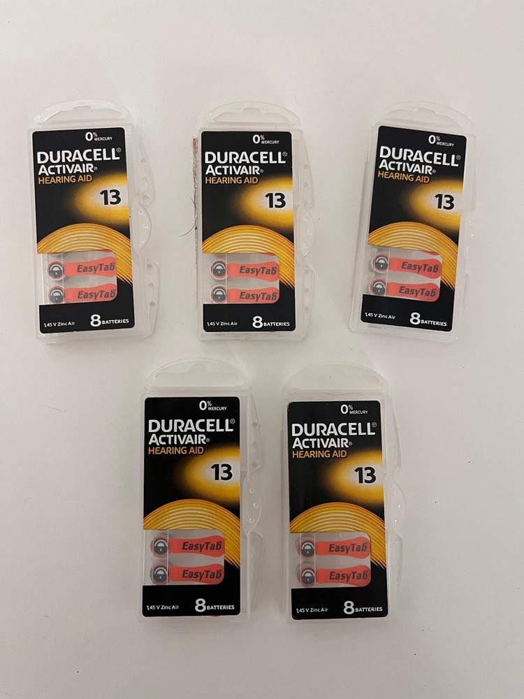 Duracell Activair Free Hearing Aid Batteries Size 13 PR48 1.45V (40 TOTAL) READ