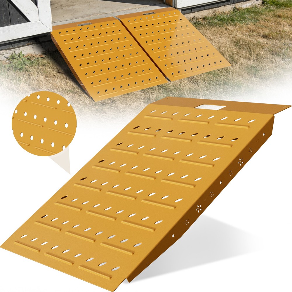 36″ x 24″ Shed Ramp – Yellow Loading Ramp 800LB Capacity Alloy Loading Dock Ramp