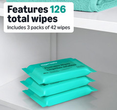 Amazon Basics Adult Wet Wipes Flushable Fragrance Free, 126 Count (3 Packs of 42