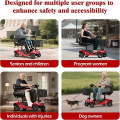 Mobility Scooter,4 Wheel Mobility Scooter,15 Miles Range,300LBS