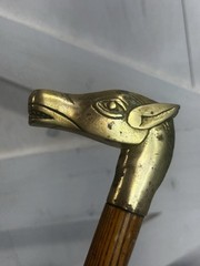 Vintage Wood & Solid Brass Horse Head Cane Walking Stick 35″