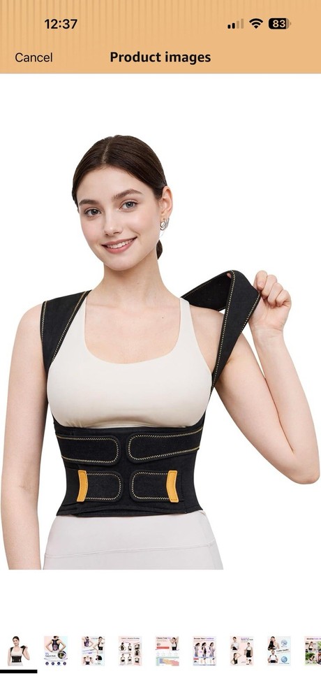 Kepwaq Posture Corrector Back Support Brace Adjustable Y32 Black/Yellow