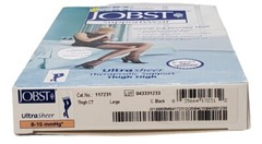 JOBST UltraSheer Thigh High Closed Toe 8-15mmHg (Classic Black) Large