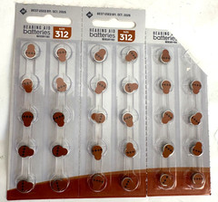 Size 312 1.45V Hearing Aid Batteries (29 Pack) Mercury free HLT-312BATT10S