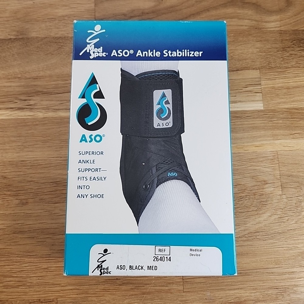 Med Spec ASO Ankle Stabilizer Left or Right Medium Model 264014 Black NEW IN BOX