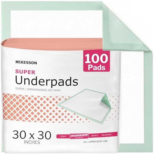 McKesson Super Underpads 30×30 100 Count Moderate Absorbency