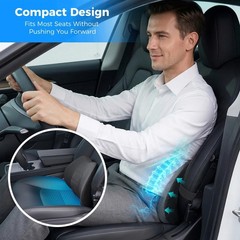 Ergonomic Memory Foam Lumbar Support Pillow for Car & Office, Dark Grey 15.35″